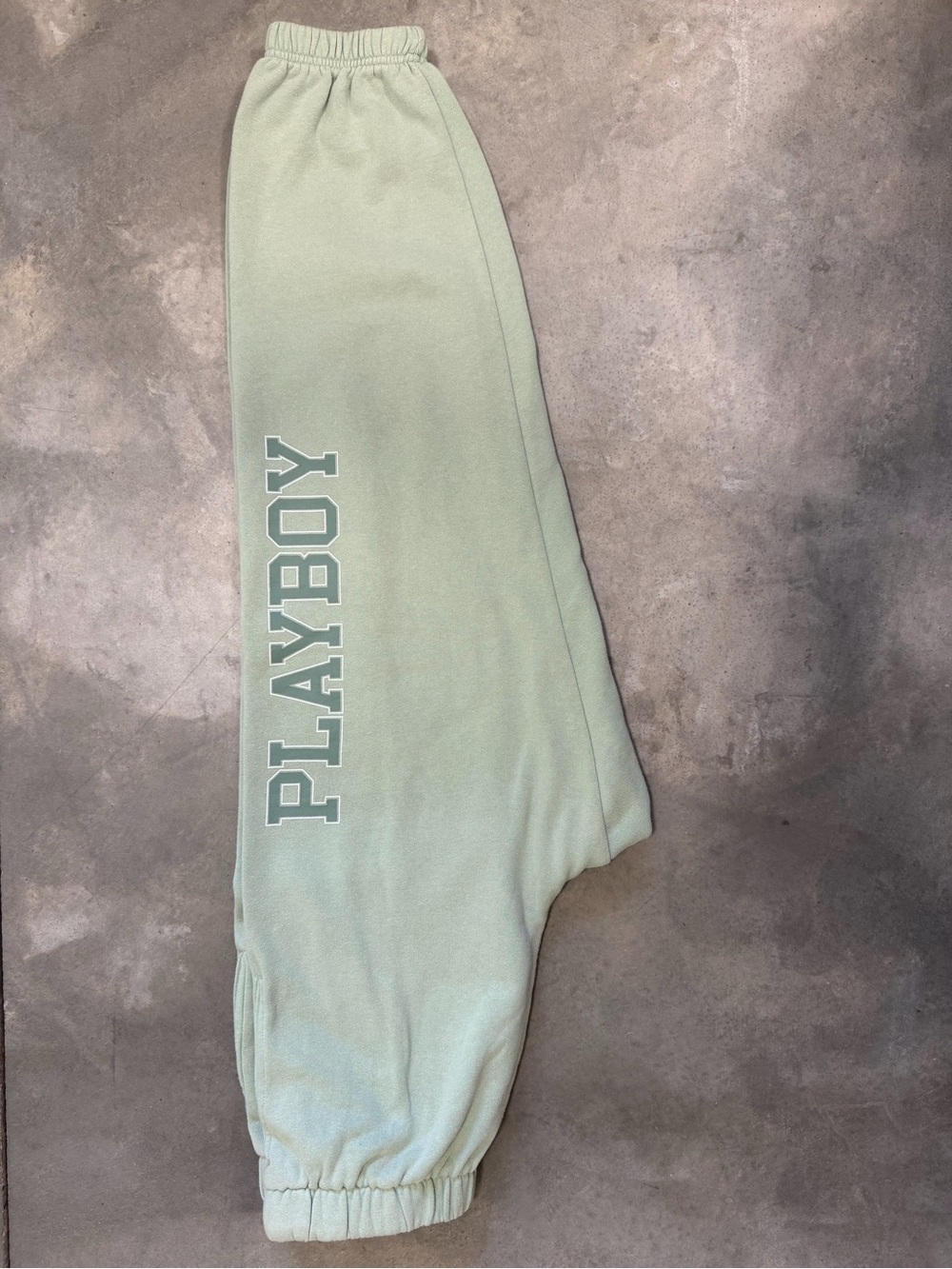 PLAYBOY Light Sage Green Fleece Sweatpants